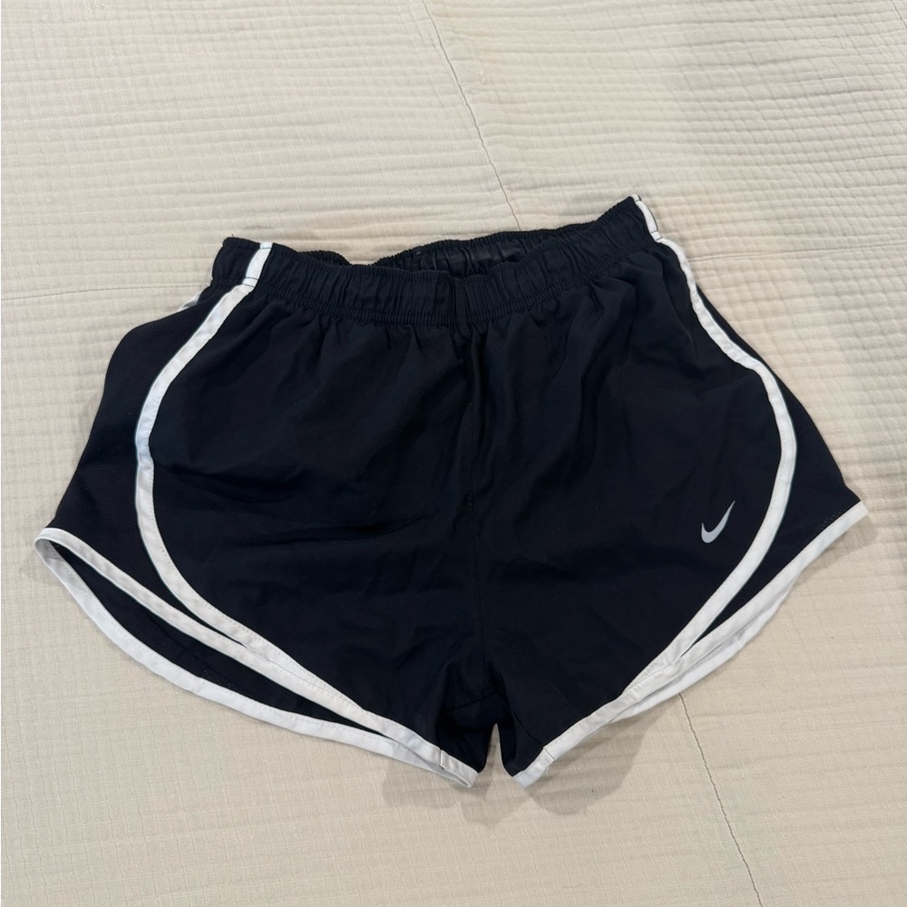 Nike Women's Black and White Athletic Shorts